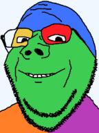 colorful glasses smile soyjak squished stubble subvariant:wholesome_soyjak transparent_background variant:gapejak variant:impish // 600x800 // 33.9KB