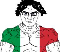 blue_eyes buff closed_mouth countrywar curly_hair flag:italy hair italy muscles smile soyjak subvariant:muscular_chud variant:chudjak // 1059x929 // 52.3KB