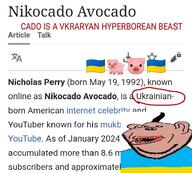 1992 2024 amerimutt flag flag:ukraine may may_19 mukbang nikocado_avocado open_mouth pig stubble subvariant:impish_amerimutt teeth text ukraine variant:impish_soyak_ears wikipedia youtube // 720x650 // 88.7KB