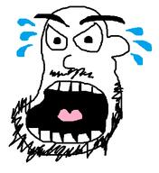 angry crying mustache open_mouth soyjak stubble tongue variant:unknown // 402x438 // 13.2KB