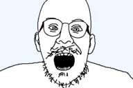 ear glasses mustache open_mouth robocop soyjak stubble variant:unknown // 408x272 // 4.8KB