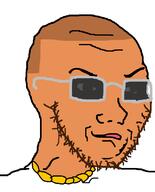 brown_stubble buzz_cut chad chain clothes glasses gold_chain licking light_skin looksmax looksmaxxing rizz sigma smug stubble subvariant:rizzjak sunglasses tan tshirt variant:soyak white_shirt zesty // 644x800 // 15.1KB