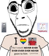 'cado artist:conservativewaluigi beard closed_mouth coinslot eyes faggot gay glasses gooner i_would_never lgbt nas:cado nikocado_avocado rainbow shirts soyjak soyjak_party subvariant:hornyson subvariant:hydrocephason subvariant:science_lover text variant:cobson variant:markiplier_soyjak // 680x778 // 299.0KB