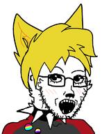 blush collar eyelashes eyeshadow fangs flag:non-binary_pride_flag flag:pansexual_pride_flag furry gay glasses nate non-binary open_mouth pansexual soyjak_party stubble variant:soyak white_background // 879x1149 // 126.6KB