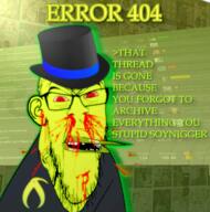 404 kiwi kiwifarms mad_at_the_internet null soyjak_party subvariant:feralrage top_hat variant:feraljak // 1500x1515 // 1.8MB