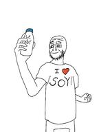 arm bottle closed_mouth glasses hand heart holding_object i_love smile soy soyjak stubble text variant:unknown // 1536x2048 // 140.0KB