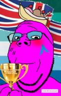 arch_linux banana_split_ice_cream blush developer holding_object homosexual pink_skin quote_(user) subvariant:wholesome_soyjak trophy twink union_jack united_kingdom variant:gapejak // 600x939 // 475.6KB