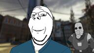 armor citizen city_17 civil_protection_officer combine_(half-life) glasses half-life half-life_2 holding_object mask smile soyjak stubble stun_baton subvariant:wholesome_soyjak valve variant:cobson variant:gapejak video_game // 1280x720 // 477.9KB