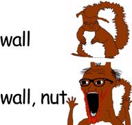 2soyjaks beard brown_skin hand hands_up its_over nut nuts red_squirrel sad series:animaljaks squirrel squirreljak stubble subvariant:feralsquirrel subvariant:wewjak tail text variant:feraljak variant:soyak walnut wordswordswords // 582x550 // 175.6KB