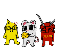 artist:ploot cheddar_(user) condiment drawing grey_skin meta:namefags mouse mustard mustard_(user) oil oil_can red_skin subvariant:condiment trio variant:feraljak yellow_skin zonky_(user) // 747x628 // 57.4KB