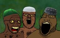 3soyjaks arab beard brap brown_skin chest_hair clothes double_chin glasses hair hairy hat islam meta:Warrior-Z's_family meta:Warrior-Z_fan_meetup nigger nipple open_mouth soy soyjak soyjaks stinky stubble taqiyah trio unibrow variant:a24_slowburn_soyjak variant:markiplier_soyjak2 variant:soyak yellow_eyes yellow_sclera yellow_teeth // 861x553 // 290.8KB