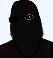 beard black_glasses black_sclera black_skin blood dark evil gore knife no_mouth soymentor transparent transparent_background variant:cobson white_eyes x // 721x789 // 38.8KB