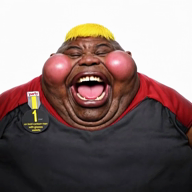 ai_voice black_skin character:hunky coalla hunky laughing meta:ai_generated mutt mutt_lips nigger subvariant:branigger subvariant:fat_alicia subvariant:hunky_twink_sex_machine variant:alicia variant:brandon yellow_hair