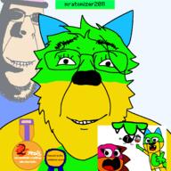 animal arm autism award axolotl biting_lip blue_hair blue_shirt clothes coal creepy distorted evil faggot fat furry glasses green_hair happy hat holding_object magician mr_top_hat_guy mratomizer2011 ominous prog_rock rape scratch shadow smile soyjak sprite_(oc) stubble subvariant:hornyson subvariant:trannyfur the_residents top_hat transparent variant:bernd variant:cobson variant:two_pointing_soyjaks white_skin wolf yellow_hair // 1378x1378 // 249.7KB