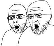 2soyjaks glasses open_mouth soyjak stubble variant:unknown // 847x720 // 25.7KB