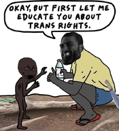 alive_nigger_baby anb black_skin bottle crying machete meta:not_a_fucking_duplicate nas:gigachad speech_bubble starving variant:cryboy_soyjak