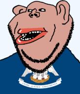 amerimutt animal bird black_sclera brown_skin clothes ear flag hair lips louisiana mutt open_mouth pelican soyjak state stubble subvariant:impish_amerimutt text transparent_background united_states variant:impish_soyak_ears // 685x800 // 86.3KB