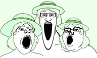 clothes crystal_cafe female glasses hair hat open_mouth series:foidjaks subvariant:female_longplier subvariant:female_markiplier subvariant:gapejak_female subvariant:longplier subvariant:soprina trend:soyjak_trio variant:gapejak variant:markiplier_soyjak variant:tony_soprano_soyjak // 3350x2000 // 165.7KB