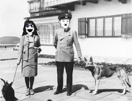 adolf_hitler black_and_white dogs eva_braun irl_background standing variant:kuzjak variant:soytan // 3640x2812 // 5.3MB