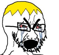 bloodshot_eyes crying glasses nate nate_higgers open_mouth seethe seething soyjak soyteen stubble template thick_eyebrows variant:cryboy_soyjak yellow_hair // 1080x1012 // 20.4KB