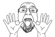 balding coal glasses hand hands_up open_mouth stubble variant:bernd white_background white_skin // 900x600 // 23.6KB