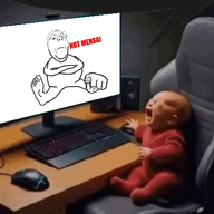 animated baby crying gaming_chair mensa mensa_gaming not subvariant:wholesome_soyjak variant:gapejak // 409x408 // 100.7KB