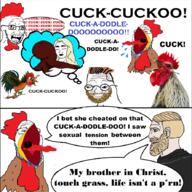 chad cock coomer cuck meta:tagme rooster soyjak variant:markiplier_soyjak2 zoomer // 888x888 // 777.8KB