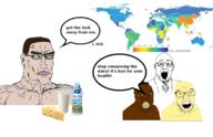 asian black_skin blue_eyes cheese glasses gook klaus_schwab milk muscles speech_bubble subvariant:feralnigger subvariant:perceptive_chud unbothered variant:chudjak variant:feraljak variant:schwabjak yellow_sclera yellow_skin yellow_teeth // 1417x917 // 543.7KB