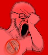 business chainlink closed_eyes clothes crying cryptocurrency glasses hand open_mouth red soyjak stubble tshirt variant:soyak // 663x749 // 351.4KB