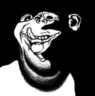 black_and_white black_background black_sclera drool ear grin horny licking_lips ominous rape saliva shadow subvariant:hornyimp tongue variant:impish_soyak_ears // 849x856 // 239.7KB