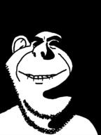 biting_lip black_background black_sclera closed_mouth ear ominous smile soyjak stubble thick_eyebrows variant:cobson variant:impish_soyak_ears // 598x800 // 33.6KB