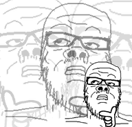 fade glasses hand hand_upon_chin lips looking_to_the_left looking_up multiple_soyjaks no_background pondering stubble thinking transparent_background variant:a24_slowburn_soyjak white_skin // 894x857 // 46.3KB