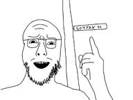 arm bald glasses nose open_mouth sign soyjak stubble teeth variant:signjak // 959x720 // 34.5KB