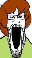 brown_hair clothes glasses hair open_mouth scooby_doo shaggy_(scooby_doo_character) soyjak stretched_mouth stubble variant:markiplier_soyjak // 495x900 // 198.7KB