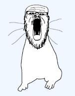 fangs glasses open_mouth otter series:animaljaks soyjak stubble variant:a24_slowburn_soyjak whisker // 720x916 // 16.8KB