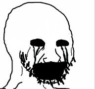 bald black_eyes creepy crying distorted glasses horror nose open_mouth scary soulless stubble tear variant:cryboy_soyjak // 1080x1012 // 236.2KB