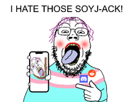 2soyjaks beard crying dialogue discord flag:transgender_pride_flag glasses hand hanging holding_object holding_phone incomprehensible_woahjack open_mouth phone pink_hair pointing purple_hair purple_tongue red_eyes reddit rope showing_phone showing_something soyjack suicide teeth text tongue tranny trans transgender_flag troon variant:bernd white_skin woahjack // 1200x900 // 117.3KB