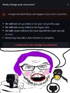 GNULinux blush firearm github gun holding_gun holding_object holding_pistol makeup pistol programming purple_hair quote speech_bubble text tranny variant:feraljak weapon you_will // 576x766 // 135.9KB