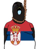 big_lips big_nose blue_tongue cross crown crying eagle fat flag:serbia hanging nigger red_sclera rope serbnigger shitskin total_russian_cocksucker_death total_serb_death variant:hydejak yellow_teeth // 961x1227 // 254.0KB