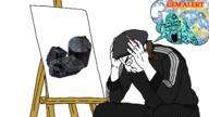 artist brush coal disappointed disappointment easel gem gem_alert gem_skin hand holding_object long_hair painter sad side_profile tear variant:chudjak variant:ppp // 1488x840 // 615.9KB