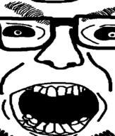 angry crooked_teeth glasses open_mouth soyjak stubble template variant:volcanojak // 677x799 // 5.1KB