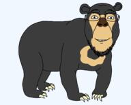 animal bear claws ear full_body glasses series:animaljaks smile soyjak stubble sun_bear variant:bernd // 1600x1274 // 100.7KB