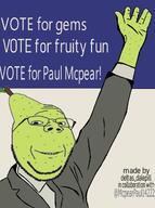 PaulMcPear clothes glasses hand pear propaganda subvariant:wholesome_soyjak suit variant:gapejak // 478x640 // 124.6KB