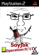 9_11 parody playstation playstation_2 soy soyjak soylent soylent_(cacao) soylent_bottle spongebob_squarepants subvariant:soyak_front thq thrembo thrembo_games variant:soyak // 519x732 // 108.5KB