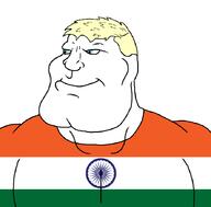 blue_eyes closed_mouth flag:india hair hindu india indiaryan smile soyjak subvariant:mexiaryan trend:aryan variant:meximutt yellow_hair // 886x872 // 38.4KB