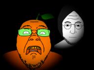 anti_froot bald closed_mouth dark dark_room froot froot_(user) glasses hair john_lennon multiple_soyjaks open_mouth orange_skin scared soyjak stubble toss variant:bernd variant:lennonjak // 1024x768 // 122.3KB
