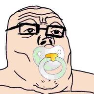 baby babyjak glasses pacifier soyjak variant:tony_soprano_soyjak // 500x500 // 63.0KB