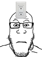 electrical_outlet glasses looking_at_you object_on_head outlet stubble subvariant:neutralplier variant:markiplier_soyjak white_background // 600x800 // 44.9KB