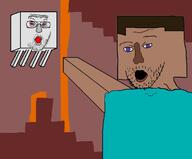 2soyjaks arm blue_eyes brown_hair ghast glasses hair meta:tagme minecraft open_mouth pointing red_eyes soyjak steve_(minecraft) stubble the_nether_(minecraft) variant:two_pointing_soyjaks video_game // 681x564 // 120.6KB