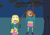 ack blond blue_eyes cartoon clothes cloud cornelia_hale hanging irma_lair night noose open_mouth red_hair rope soyjak tranny tree v_sign variant:bernd variant:chudjak white_skin wing // 2100x1500 // 287.8KB